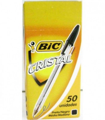 Caja x50 Bolígrafo BIC Cristal Fine Plus Negro 
