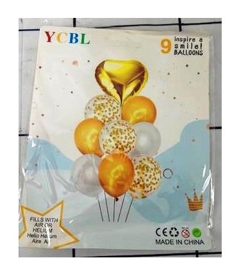 SET GLOBOS x9   DORADO