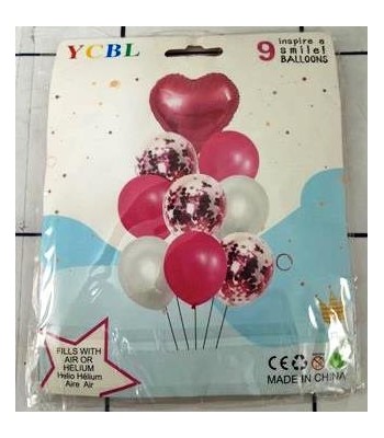 SET GLOBOS x9   ROSA