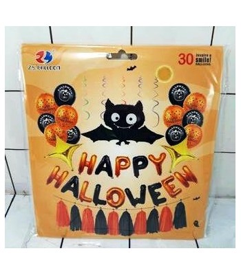 SET GLOBOS x30 HAPPY HALLOWEEN