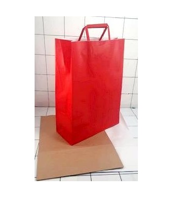 BOLSA CARTON COLOR ROJO 30...