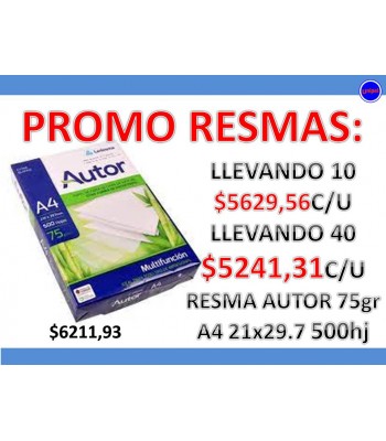 OFERTA - RESMA AUTOR 75gr