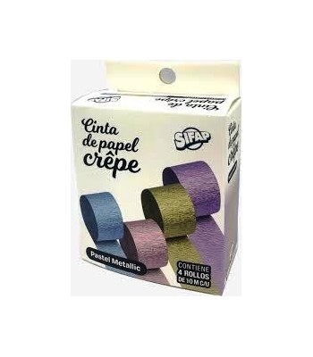 CINTA PAPEL CREPE x4 ROLLOS...