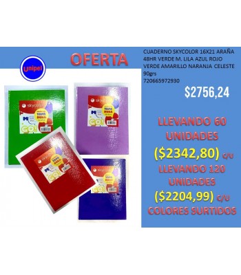 - OFERTA CUADERNO SKYCOLOR...