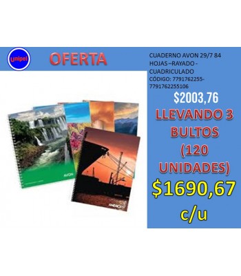 OFERTA - CUADERNO AVON...
