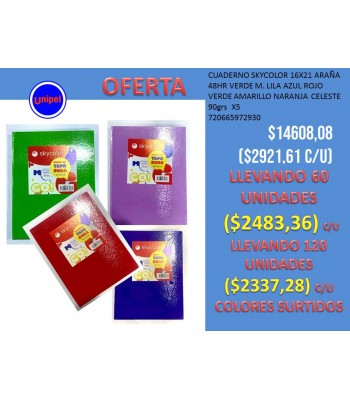 - OFERTA CUADERNO SKYCOLOR...