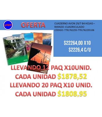 OFERTA - CUADERNO AVON...