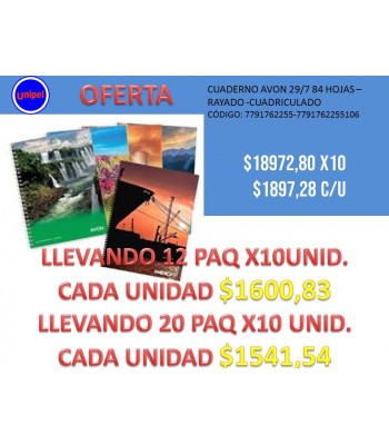 OFERTA - CUADERNO AVON...