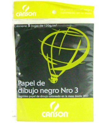 REP DIBUJO CANSON NEGRO N3 5hj